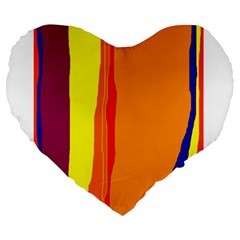 Hot Colorful Lines Large 19  Premium Heart Shape Cushions by Valentinaart