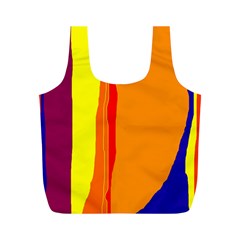 Hot Colorful Lines Full Print Recycle Bags (m)  by Valentinaart