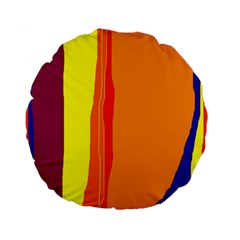 Hot Colorful Lines Standard 15  Premium Flano Round Cushions