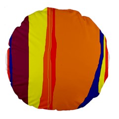 Hot Colorful Lines Large 18  Premium Flano Round Cushions