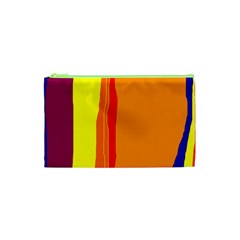 Hot Colorful Lines Cosmetic Bag (xs) by Valentinaart