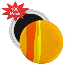 Yellow And Orange Lines 2 25  Magnets (100 Pack)  by Valentinaart