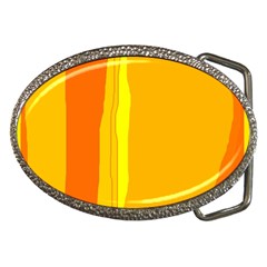 Yellow And Orange Lines Belt Buckles by Valentinaart