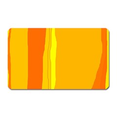 Yellow And Orange Lines Magnet (rectangular) by Valentinaart