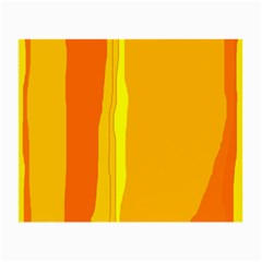 Yellow And Orange Lines Small Glasses Cloth by Valentinaart