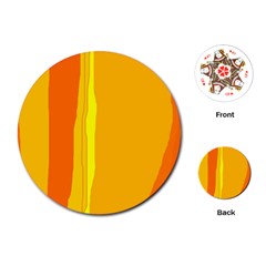 Yellow And Orange Lines Playing Cards (round) 