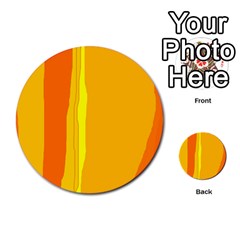 Yellow And Orange Lines Multi-purpose Cards (round) 