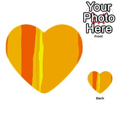 Yellow And Orange Lines Multi-purpose Cards (heart) 