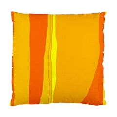 Yellow And Orange Lines Standard Cushion Case (two Sides) by Valentinaart