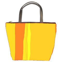 Yellow And Orange Lines Bucket Bags by Valentinaart