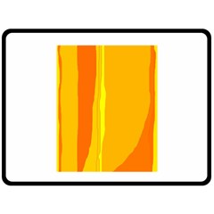 Yellow And Orange Lines Fleece Blanket (large) 