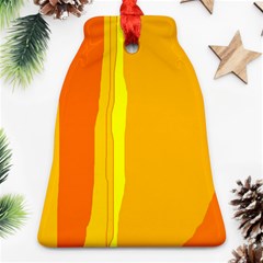 Yellow And Orange Lines Bell Ornament (2 Sides)