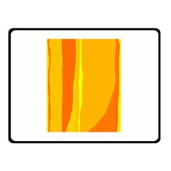 Yellow And Orange Lines Double Sided Fleece Blanket (small)  by Valentinaart