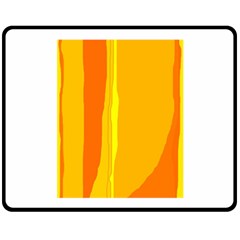 Yellow And Orange Lines Double Sided Fleece Blanket (medium) 