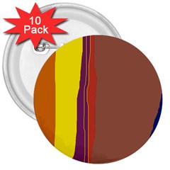 Colorful Lines 3  Buttons (10 Pack)  by Valentinaart