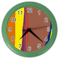 Colorful Lines Color Wall Clocks by Valentinaart