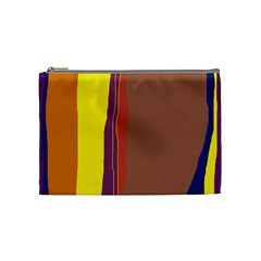 Colorful Lines Cosmetic Bag (medium)  by Valentinaart