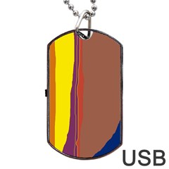 Colorful Lines Dog Tag Usb Flash (one Side)