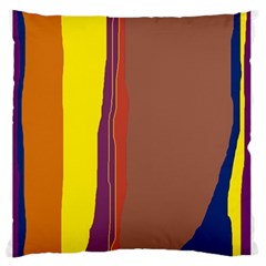 Colorful Lines Large Flano Cushion Case (one Side)