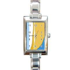 Blue and yellow lines Rectangle Italian Charm Watch