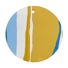 Blue and yellow lines Ornament (Round) 