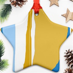 Blue and yellow lines Ornament (Star) 