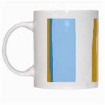 Blue and yellow lines White Mugs Left