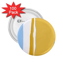 Blue and yellow lines 2.25  Buttons (100 pack) 