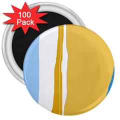 Blue and yellow lines 3  Magnets (100 pack)