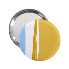 Blue and yellow lines 2.25  Handbag Mirrors