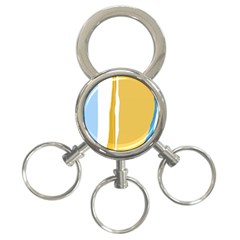 Blue and yellow lines 3-Ring Key Chains