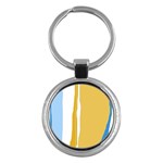 Blue and yellow lines Key Chains (Round)  Front