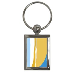 Blue and yellow lines Key Chains (Rectangle) 