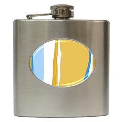 Blue and yellow lines Hip Flask (6 oz)