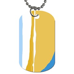 Blue and yellow lines Dog Tag (Two Sides)