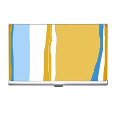 Blue And Yellow Lines Business Card Holders by Valentinaart