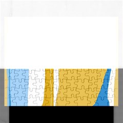 Blue and yellow lines Rectangular Jigsaw Puzzl