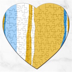 Blue and yellow lines Jigsaw Puzzle (Heart)