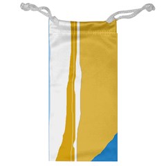 Blue and yellow lines Jewelry Bags