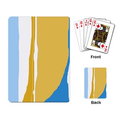 Blue and yellow lines Playing Card