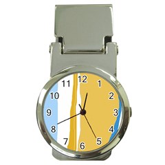 Blue and yellow lines Money Clip Watches