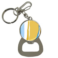 Blue and yellow lines Bottle Opener Key Chains