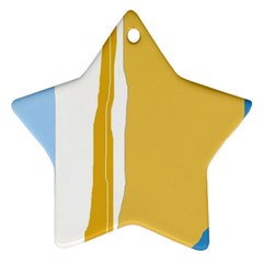 Blue And Yellow Lines Star Ornament (two Sides)  by Valentinaart