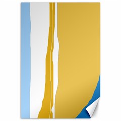 Blue and yellow lines Canvas 12  x 18  