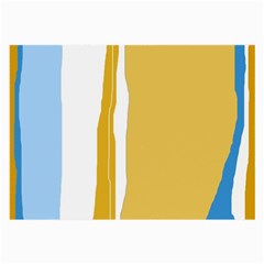 Blue and yellow lines Large Glasses Cloth