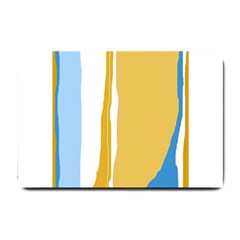 Blue and yellow lines Small Doormat 