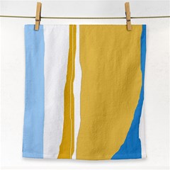 Blue and yellow lines Face Towel