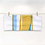 Blue and yellow lines Hand Towel Front