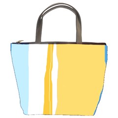 Blue and yellow lines Bucket Bags