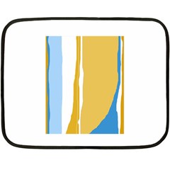 Blue and yellow lines Double Sided Fleece Blanket (Mini) 